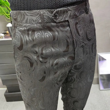 Aidase Luxury White Print Mens Dress Pant Business Casual Office Trousers Ment Ankle Length Pantalon Homme Slim Men Social Trouser aidase-shop